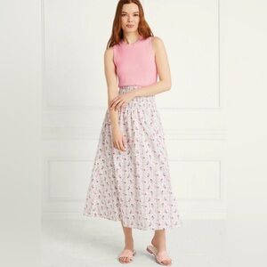 Hill house Delphine skirt (pink vine stripe)